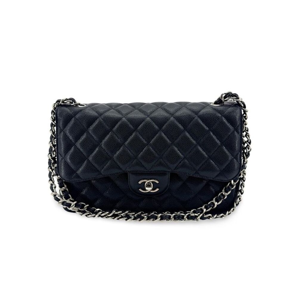 Chanel Classic Single Flap Bag Quilted Lambskin Black Calfskin Shoulder Bag Bag